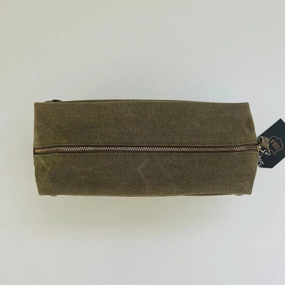 IZOLA Khaki Dopp Kit Cosmetic Travel Shaving Shave Bag Tote - 
